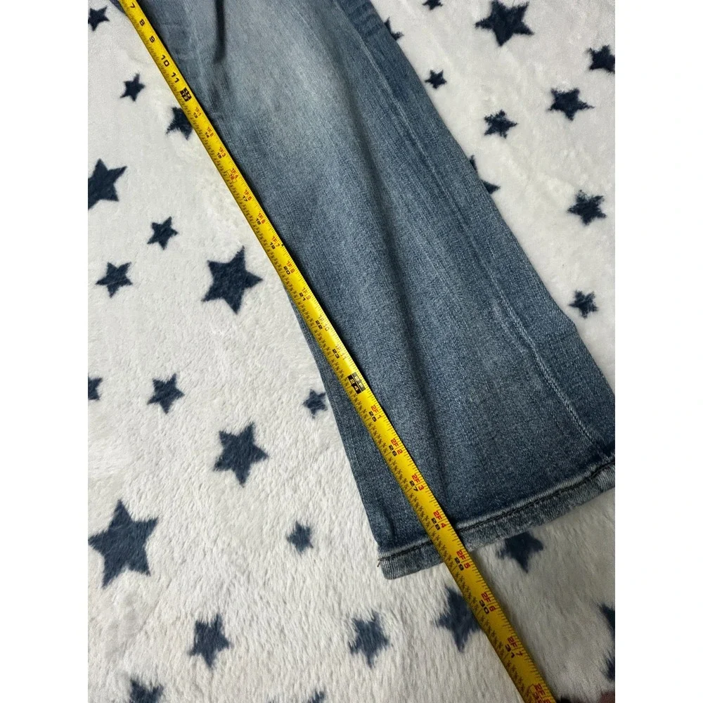 Banana Republic Slim 5 Pocket Jeans Mens 33x30 Blue Distressed Stretch Denim